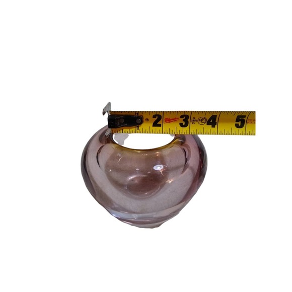 Vintage homegaard pink Glass centerpieces bowl heavy - Picture 4 of 9